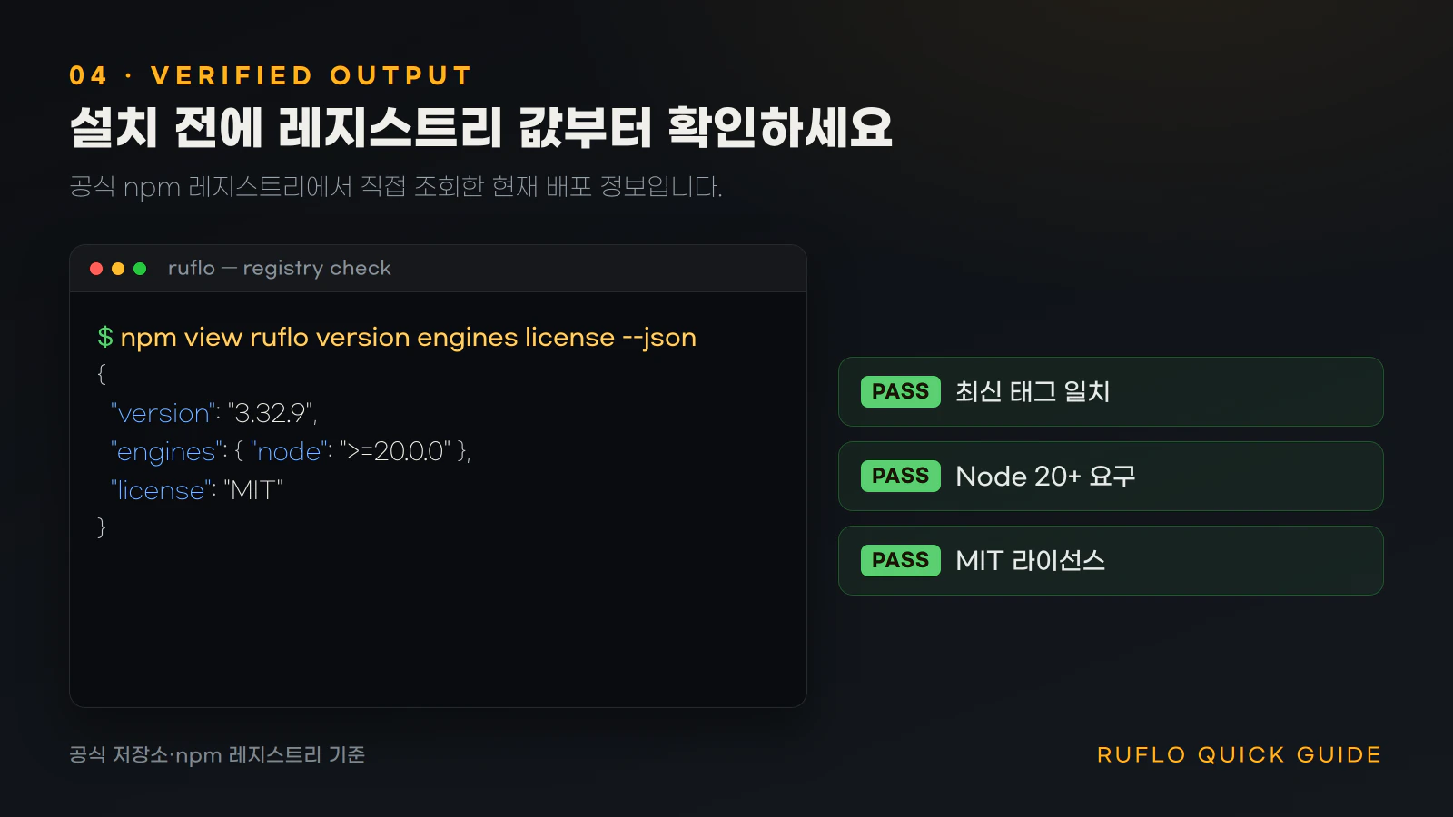 npm에서 Ruflo 배포 정보 확인하기